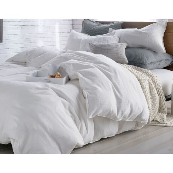 DKNY PURE PURE COMFY KING DUVET COVER IN WHITE 110" x 96" - Picture 1 of 6